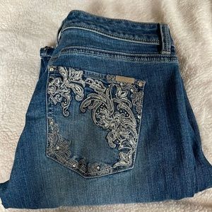 White House Black Market Blanc Embellished Boot Leg